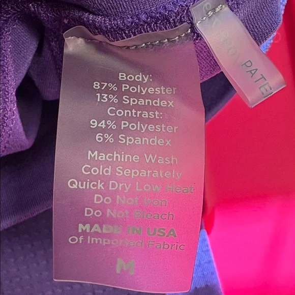 BOMBSHELL Sportswear Perform Purple with White Stripe Leggings size medium - Picture 8 of 8